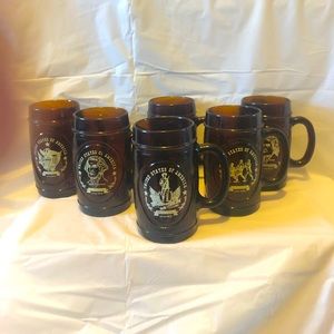 USA 🇺🇸 bicentennial amber glass mugs set of 6